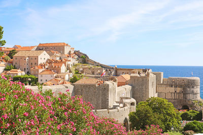 Dalmatian coastline panoramic view from dubrovnik with the port, croatia, europe