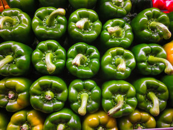 Full frame shot of bell peppers in market for sale