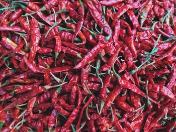 Full frame shot of red chili peppers