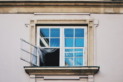 Low angle view of window on building