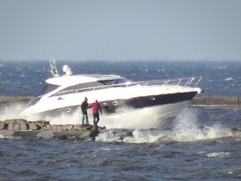 Tourists in water