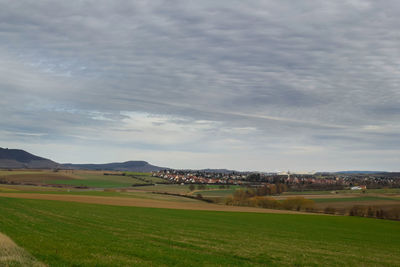 Scenic view of field against sky