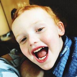 Close-up portrait of cute boy