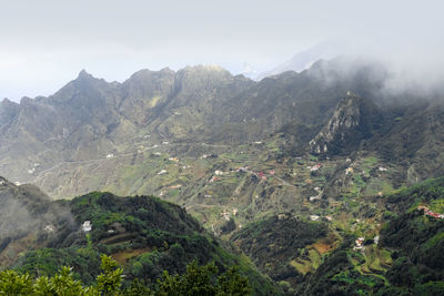 Scenic view of mountains against sky