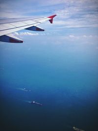 Aerial view of aircraft wing