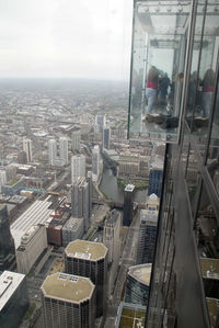 High angle view of cityscape against sky