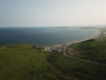 High angle view of sea against sky