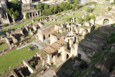 High angle view of old town