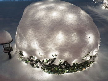 Close-up of ice against sky