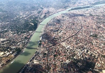 Aerial view of buildings in city