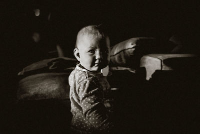 Portrait of baby looking in camera