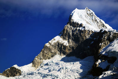 View of snowcapped mountain peak  