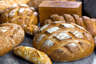 A lot of bread on the table