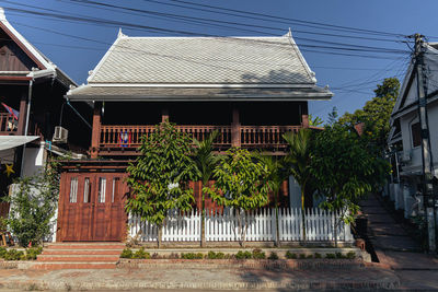 Low angle view of old building against sky