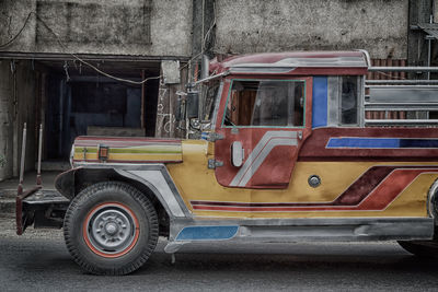 Vintage car on street in city