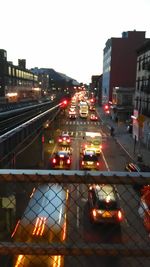 High angle view of traffic on city street