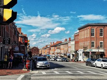 Cars parked on street