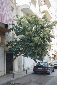 Cars on street amidst buildings in city