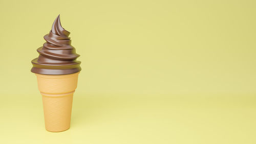 Low angle view of chocolate over white background