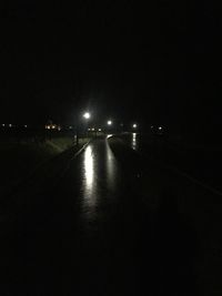 Illuminated lights at night