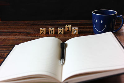 Coffee cup on table
