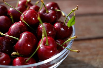 Close-up of cherries in bowl