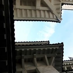 Low angle view of old building against sky