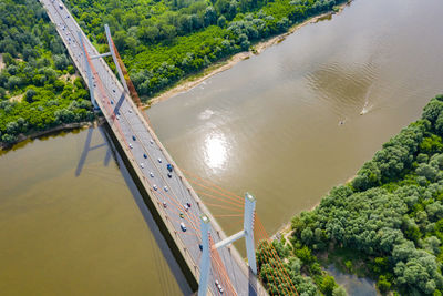 High angle view of bridge over river