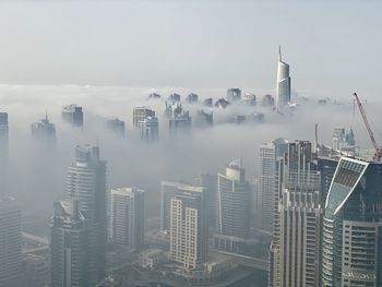 High angle view of buildings in city