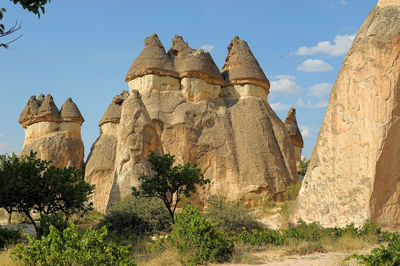 Panoramic view of rock formations against sky