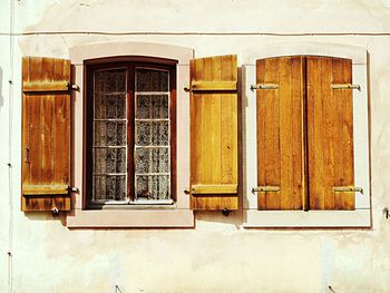 Closed door of old building