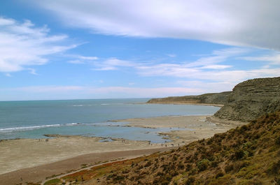 Scenic view of beach against sky