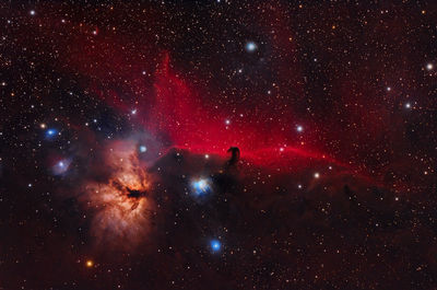 In orion belt we find one of the most well-known nebulae of the firmament, horsehead nebula.