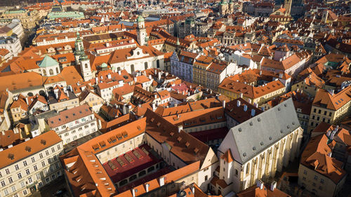 High angle shot of townscape