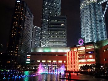 Illuminated city at night