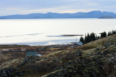 Scenic view of mountains against sky