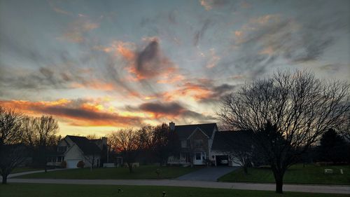 Scenic view of dramatic sky at sunset