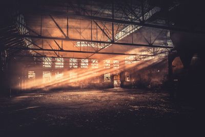 Illuminated lamp at night