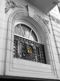 Low angle view of window on building