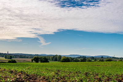 Scenic view of field against sky