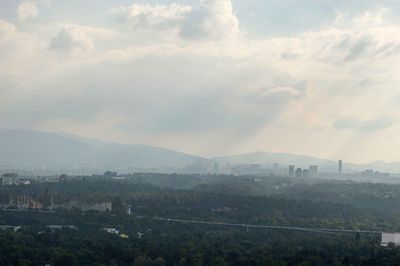 High angle view of townscape against sky