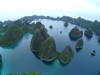 High angle view of sea against sky