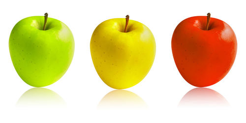 Close-up of apple against white background