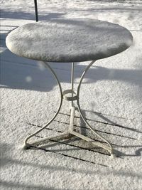 Close-up of snow on sand