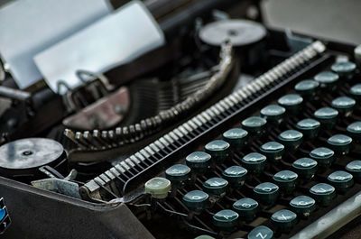 Close-up of computer keyboard on table