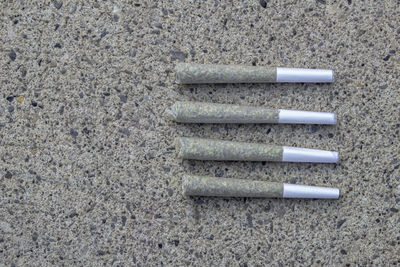 High angle view of cigarette