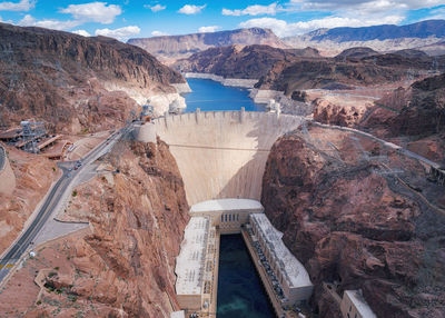 High angle view of dam