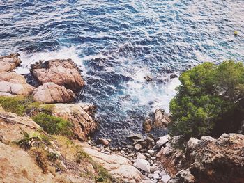 Rocks in sea