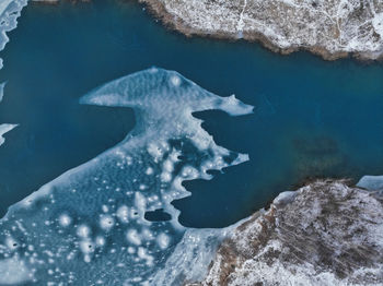 Aerial of frozen sea