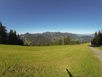 Scenic view of landscape against clear sky